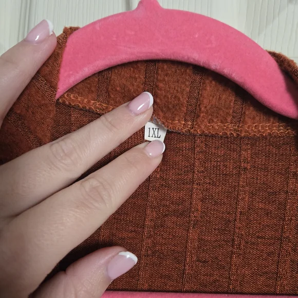 Women's Rust Open-Front Cardigan - Picture 3 of 3